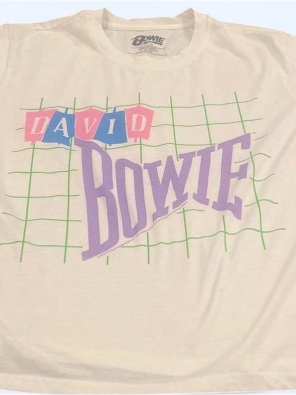 David Bowie Graphic Tee - Cream with Pastel Print